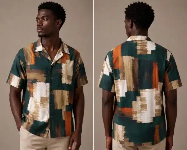 Abstract Brushstroke Canvas Shirt