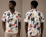 Autumn Leaf Cuban Collar Shirt
