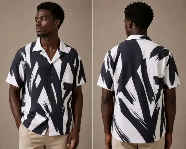 Midnight Monochrome Brush Shirt