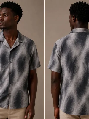 Monochrome Marble Textural Shirt